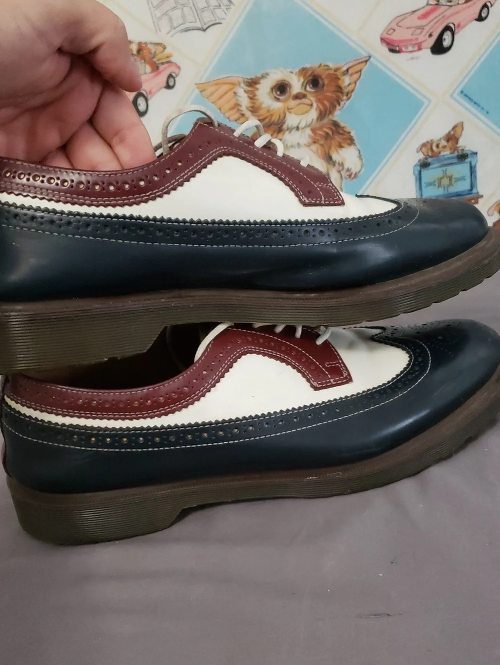 Dr. Martens 3989 Brogues Navy, White & Burgundy Size 14